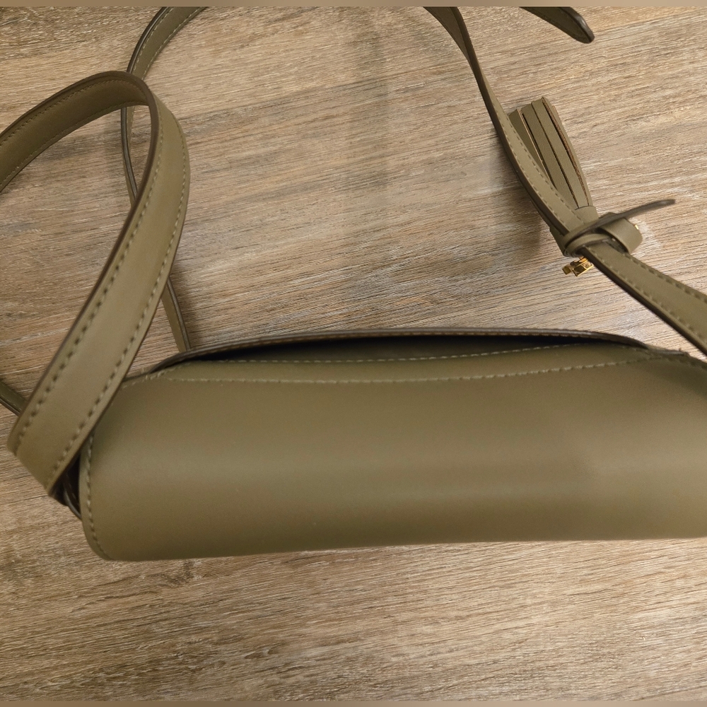 Lsuren Ralph Lauren Leather Mini Caley Saddle Bag Khaki Green - Picture 14 of 16